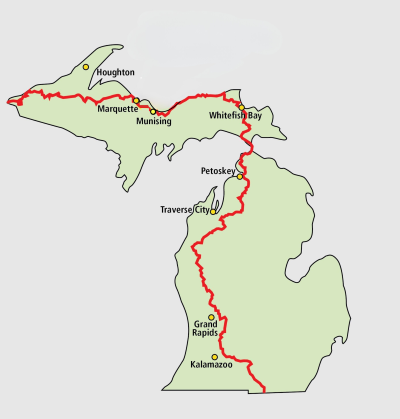 North Country Trail, Michigan Map